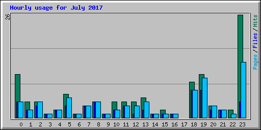 Hourly usage for July 2017